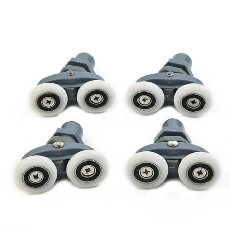 

4x Twin Bathroom Shower Door Roller Runner Wheels Sliders 19/23/25/27mm Dia