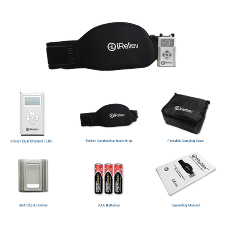 TENS Unit Back Pain Relief System with Conductive Back Wrap from iReliev