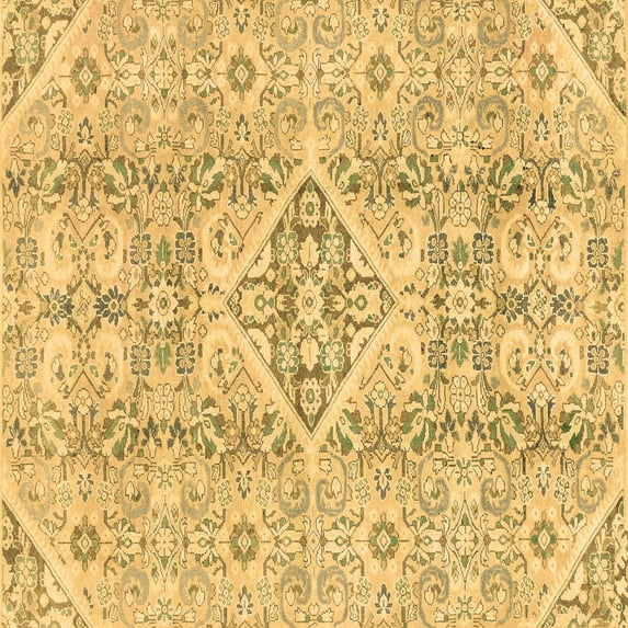 Ahgly Company Indoor Square Abstract Brown Modern Area Rugs, 7' Square