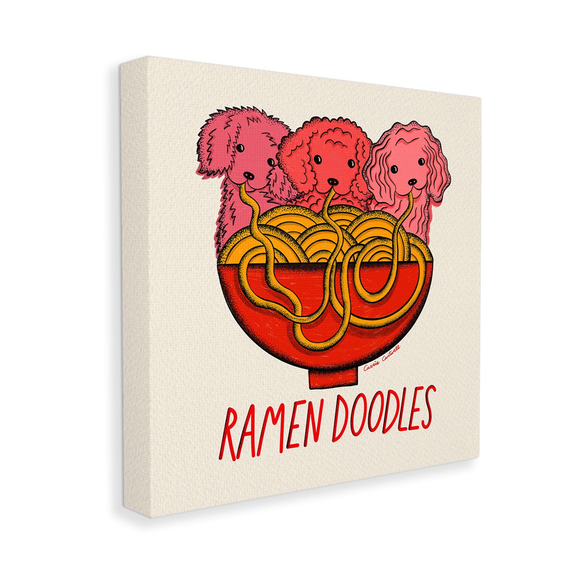 Stupell Industries Funny Ramen Doodles Animals & Insects Painting Gallery Wrapped Canvas Art Print Wall Art, 24 x 24
