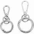 thumbnail image 1 of PATIKIL 2.8"/1.8" Swivel Snap Hooks with Key Rings, 2Pcs Double Opening Metal Lobster Swivel Clasp Clip with O Ring for DIY Crafts Lanyard Making, Silver Tone, 1 of 6