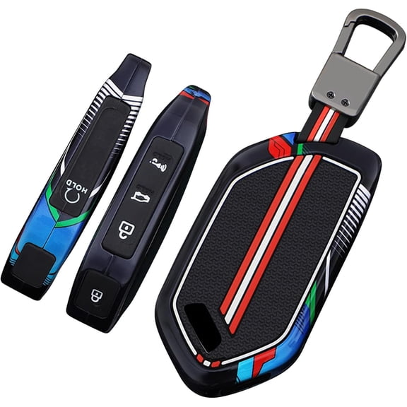 Key Fob Cover Compatible with Kia Telluride Sorento K3 K4 K5 GT-LINE EV6 EV9 Sportage Carnival 2024-2026 5 Button Metal Keychain Case Holder Protector,5 Buttons Black