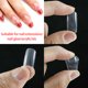 thumbnail image 2 of Muyoka Clavos falsos transparentes 100PCS 10 Tamaños Clavos de ataúd de cubierta completa transparentes con estuche de plástico Puntas de uñas francesas Prensa transparente en las uñas para manicurist Muyoka Hogar, 2 of 5