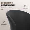 thumbnail image 4 of Hawsaiy Faux Leather Dining Chairs Set of 4, Modern Curved Back Upholstered Kitchen Side Chairs with Metal Legs, Black, 4 of 10