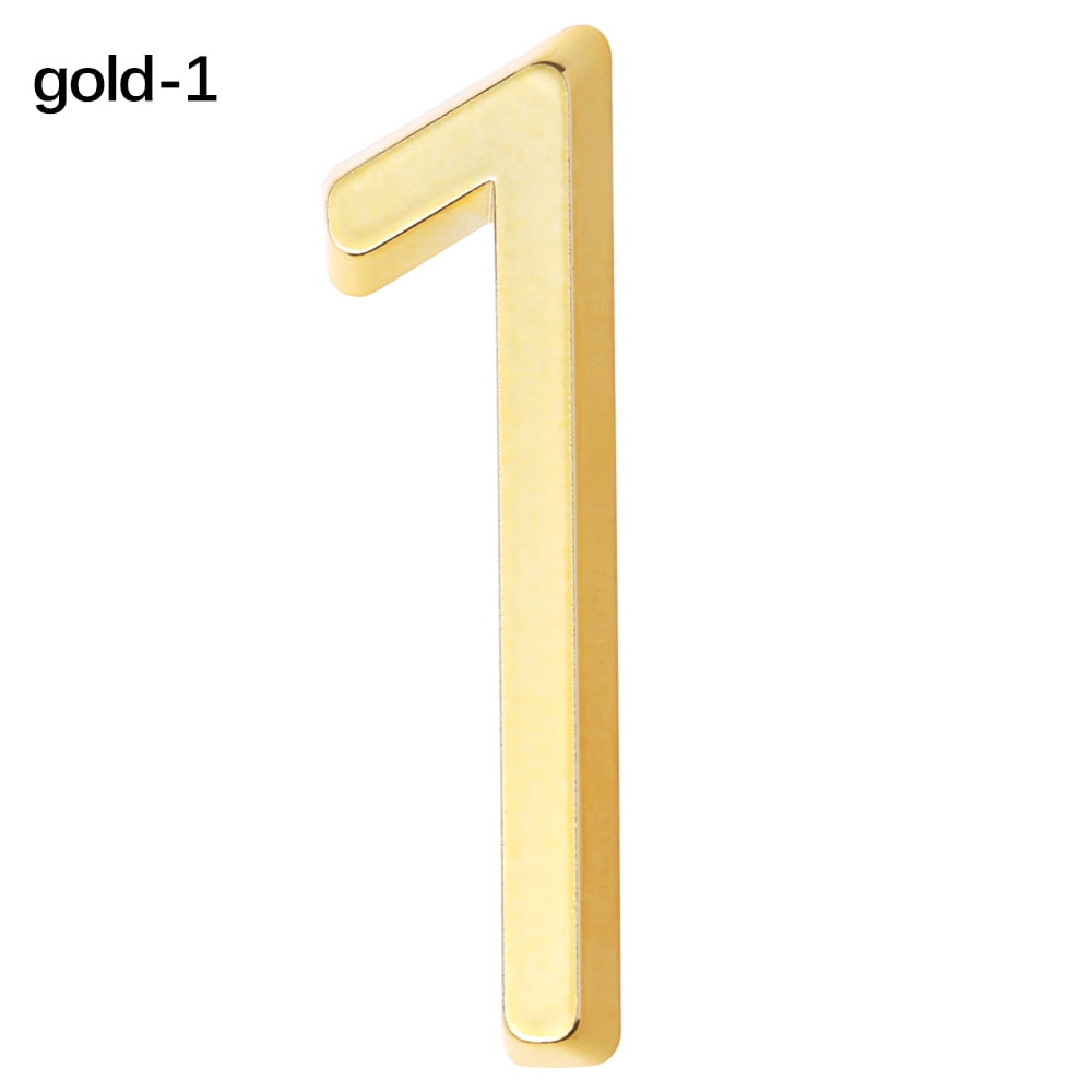 0 to 9 Reflective SelfAdhesive Gold Silver Door Number Signs Numeral