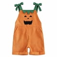 thumbnail image 7 of Shadoumai Halloween Romper Pumpkin Face Strappy Romper For Girls, Casual Cute Jumpsuit For Halloween Party Daily Clothes Romper, 7 of 7