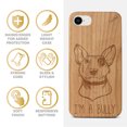 thumbnail image 4 of Case Yard Wooden Case Outside Soft TPU Silicone, Slim Fit Shockproof Wood Protective Phone Cover for Girls Boys Men and Women, Supports Wireless Charging I am a Bully Design case for iPhone-SE, 4 of 7
