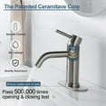 thumbnail image 2 of Xwlshop Brushed Nickel Bathroom Faucet, Single Handle One Hole Sink Faucet with 3-Hole Deck Plate, Stainless Steel for Vanity, 2 of 5