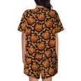 thumbnail image 6 of Fuzoiu Quirky Corn Pumpkin Print Women's Short-Sleeved Pajama Set,Lounge Sleepwear Set,Womens Pajama Sets 2 Piece,Button-Up Top and Shorts with Pockets-X-Large, 6 of 7