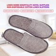 thumbnail image 4 of Zapatillas Spa Bolso Pantuflas de punta cerrada de cáñamo de algodón color sólido 29x11cm para invitados para mujeres y hombres, 4 of 5