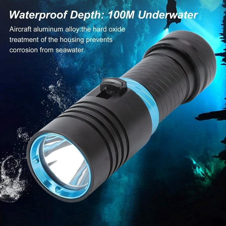 eremido Scuba Diving Light, Rechargeable Battery, 1000 Lumens, Deep Sea  Underwater 100M Waterproof Flashlight with Durable Aluminum Material and  Battery Indicator, Fast Charging