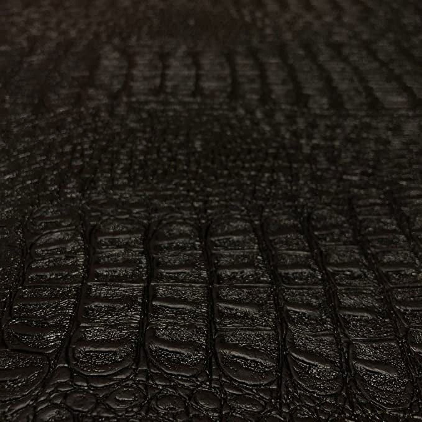 Gator Faux Leather, Soft Textured Crocodile Vinyl Fabric, Alligator Skin Embossed Upholstery And DIY Craft Pleather Sheets – Cut Continuously By The Yard (Brown)