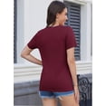 thumbnail image 2 of Basic T Shirts for Women Short Sleeve Casual Summer Tops Trendy Solid Loose Fit Tshirt, 2 of 4