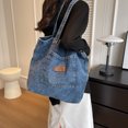 thumbnail image 4 of Bolso de mezclilla para mujer Bolso de verano para las axilas Bolso de hombro Bolso de compras (Azul claro), 4 of 7