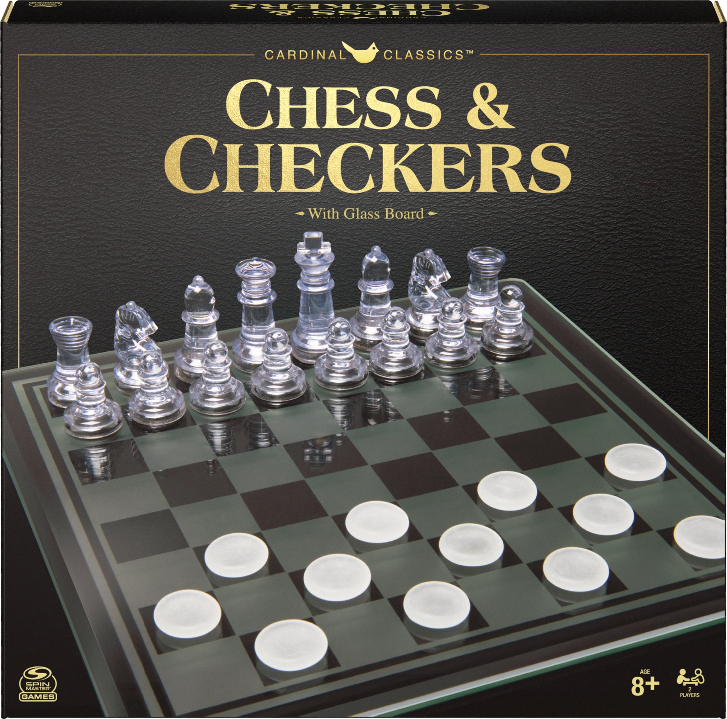 Clear Chess And Checkers Set With Glass Gameboard For Adults And Kids Ages 8 And Up Walmart Com