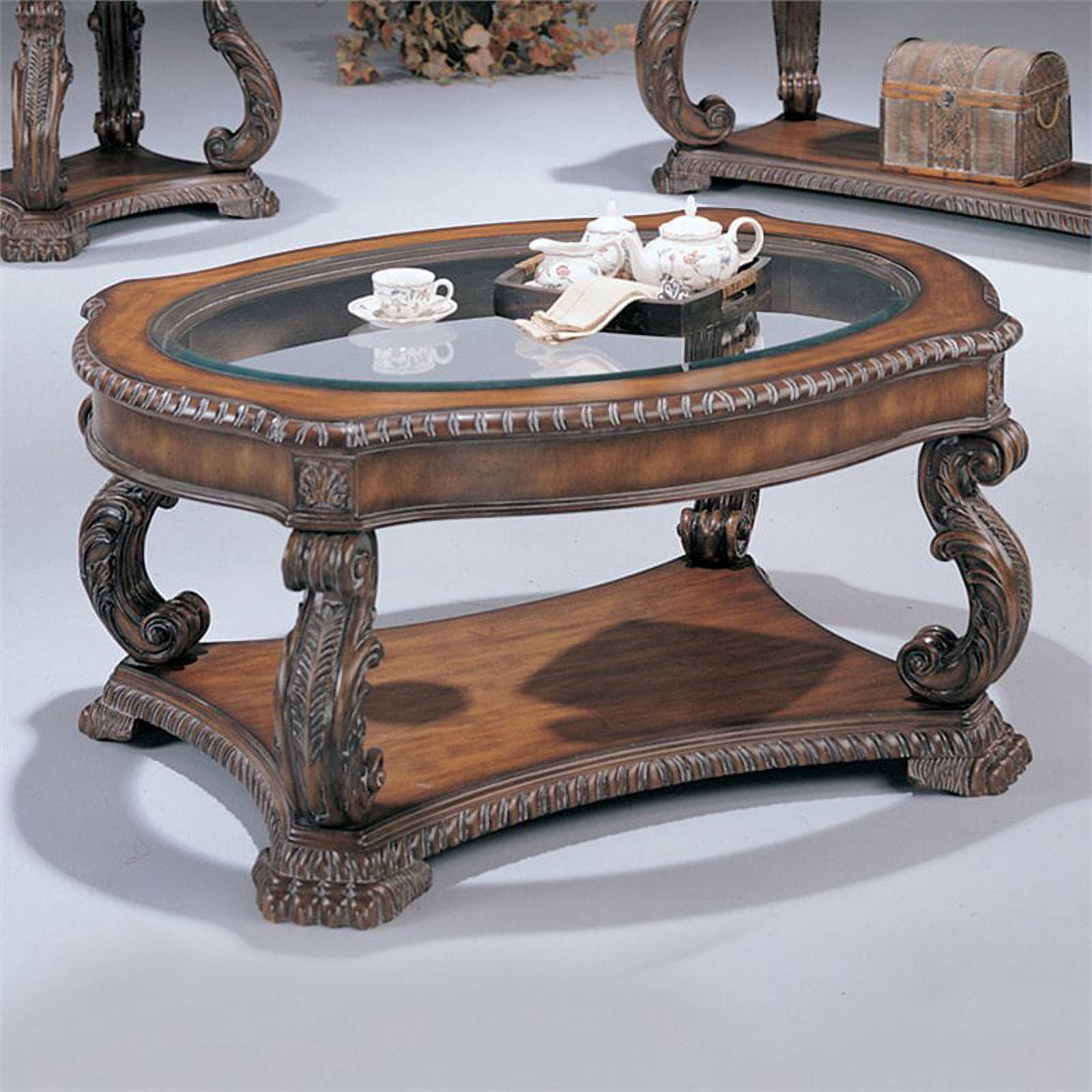 Coaster Furniture Oval Glass Top Coffee Table Walmart