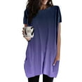 thumbnail image 2 of Col Roulé pour Femmes à Manches Longues Hauts à Manches Courtes pour Femmes Vêtements Techniques T-Shirt Lot T-Shirt Femme Coupe Décontractée Maman T-Shirt en Spandex Femmes T-Shirt de Sport T-Shirts Fins Femmes Chemise à Larges Rayures Femmes Été, 2 of 4
