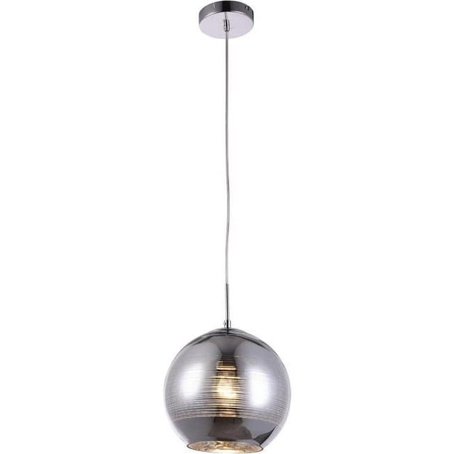 Elegant Lighting LDPD2012 Pendentif Chrome Réfléchissant 1 Lumière 9.5 x 9.5 Po