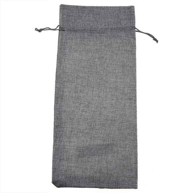 Spptty Wine Cover, 12pcs Simple Linen Fabric Wine Bag with Drawstring Champagne Decorative Cover, Wine Drawstring Bag