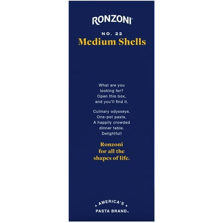 Ronzoni Medium Shells, 16 oz, Non GMO, Mid-Size for Thick Sauces and Salads, (Shelf Stable) Box