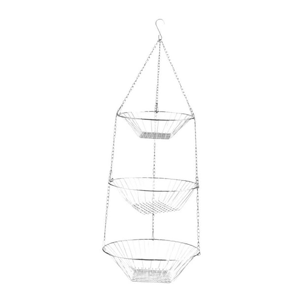 Cesta colgante de frutas de 3 niveles, soporte decorativo para encimera, cesta organizadora colgante En caja