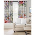thumbnail image 2 of Pink Flowers Blackout Curtains 72 Inches Long, Spring Floral Elegant Pastoral Wooden Thermal Insulated Black Out Curtains, Darkening Window Curtain Drapes for Bedroom Living Room 52"x72" 2 Panels, 2 of 9
