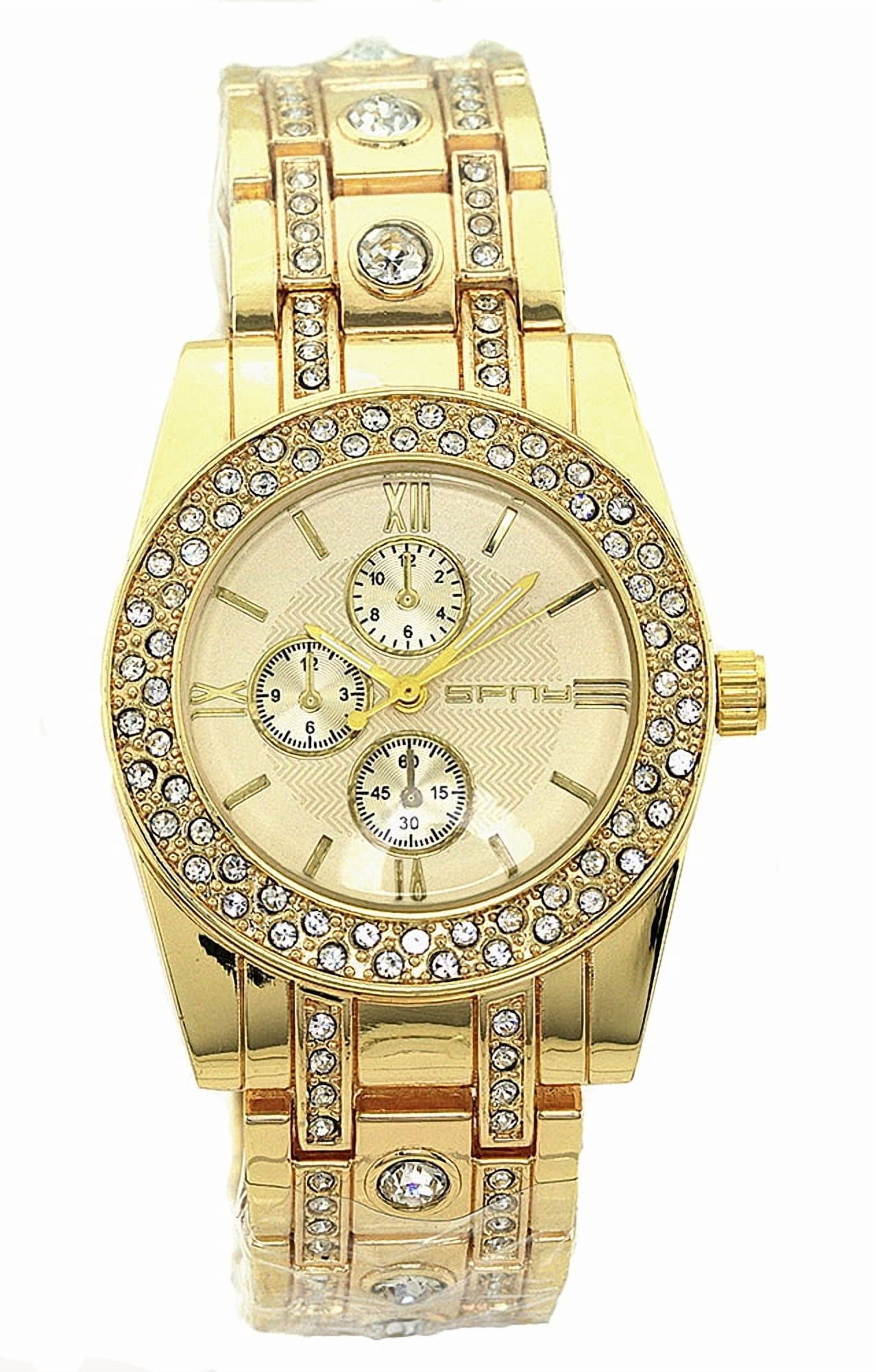 Primal Gold 10 Karat Yellow Gold Champagne 22mm Dial Nugget  display picture 3
