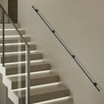 thumbnail image 3 of Industrial-Style Cast Iron Handrail with Galvanized Steel Pipe, 12ft Adjustable Safety Railing for Stairs, Indoor and Outdoor Use, 3 of 8