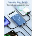 thumbnail image 3 of Magnetic Portable Charger, 10000mAh Power Bank, 5 in 1 Portable Charger with Built in Cable, 20W Fast Charging for Battery Pack Compatible with iPhone 17/16/15/14/13 , Samsung Series, 3 of 8