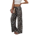 thumbnail image 4 of Wiholl Wide Leg Pants for Women Flowy Palazzo Drawstring Elastic Waist Trousers with Pockets Summer Beach Vacation Clothes, 4 of 8