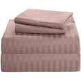 thumbnail image 1 of 600 Thread Count 100% Egyptian Cotton Sleeper Sofa Bed Sheet Set Stripe Full Size (54"x 72"x 7" ) with 4 -PCS Fitted Straps Color Taupe, 1 of 5
