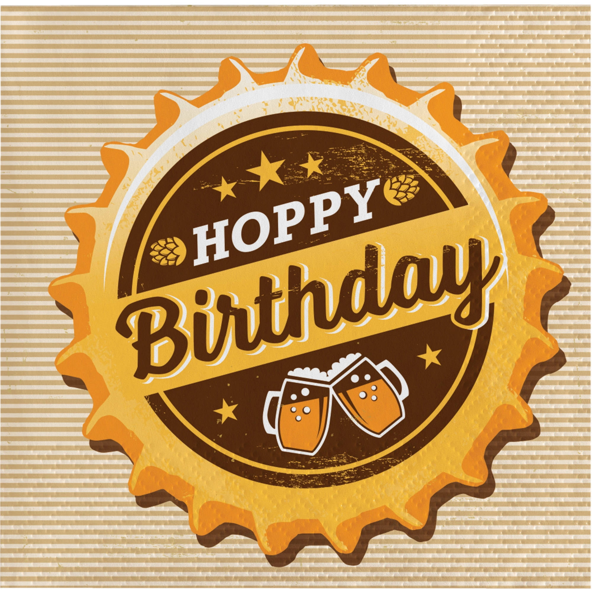 Cheers & Beers Beverage Napkins, Hoppy Birthday, 16-Pack by CREATIVE CONVERTING