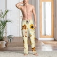 thumbnail image 2 of Balery Watercolor Bee Honey Honeycomb Bee Pantalones de pijama para hombre, pijama ultraligero, pantalón de descanso-Large, 2 of 6