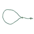 thumbnail image 1 of Rosario de cuentas verdes, collar de cuentas brillantes de rosario católico, collar de cuentas de rosario elaborado por expertos, 1 of 12