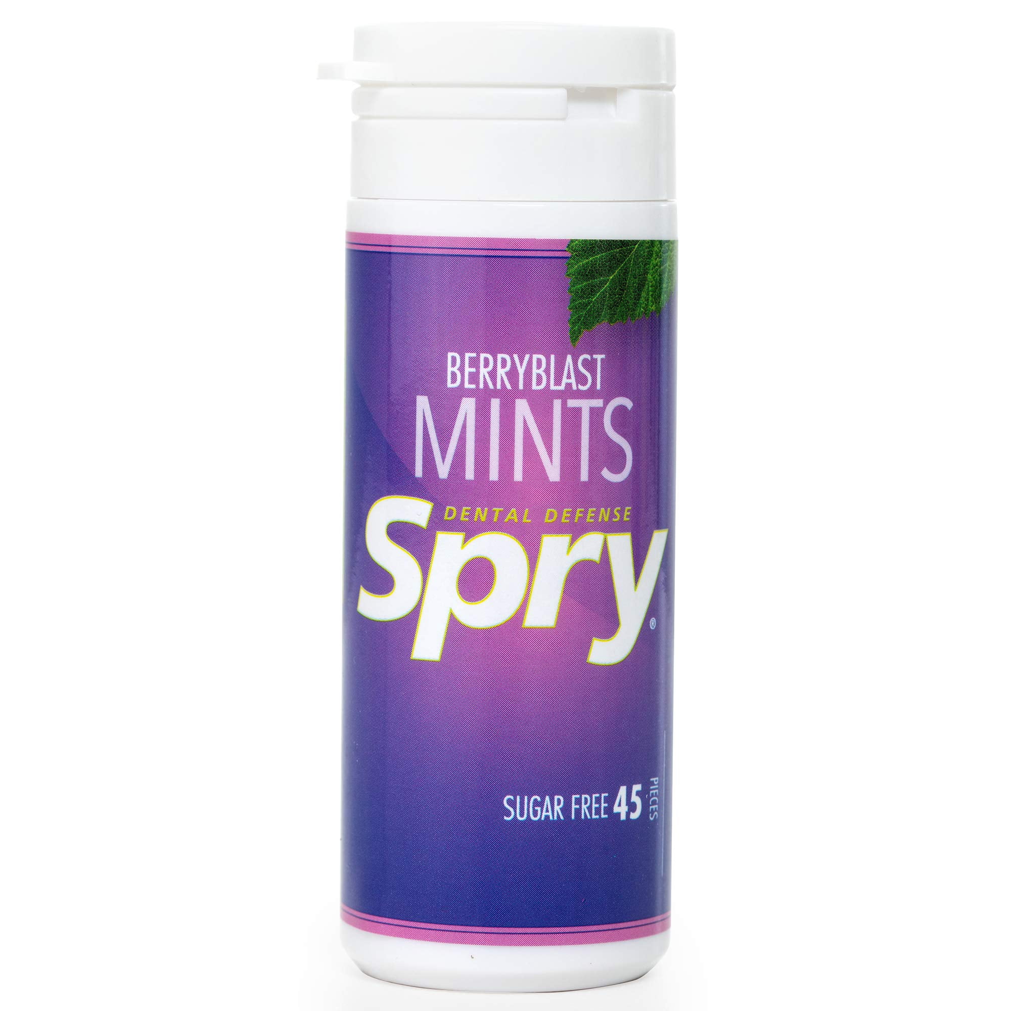 Spry Sugar-Free Xylitol Mints for Oral Health Gluten-Free Bad Breath Berry Blast 45 Count 1 Pack