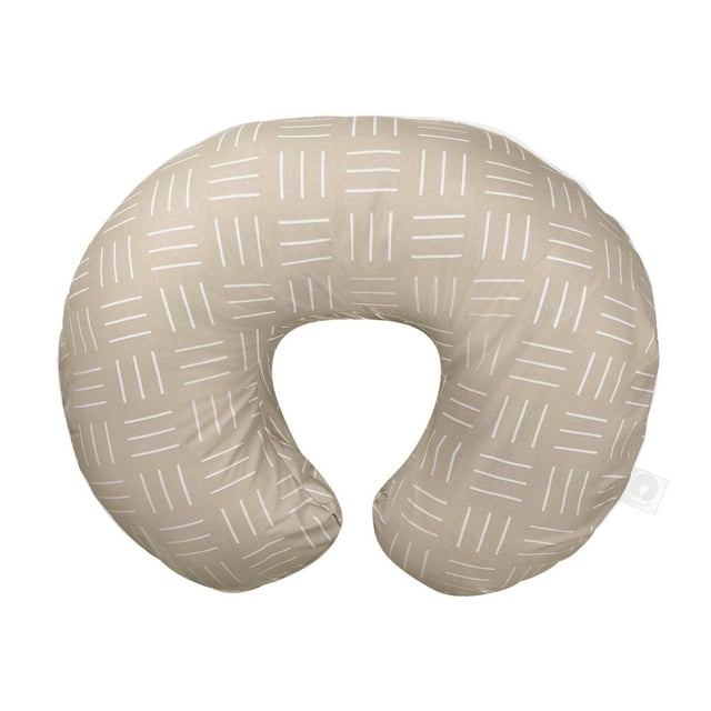 Almohada de Lactancia orgánica Original, Arena, Esencial de Lactancia ergonómica para biberón y Lactancia, Relleno de Fibra hipoalergénica Firme, con Funda de Almohada de Lactancia algodón
