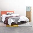 thumbnail image 6 of Mellow Kert Metal Platform Bed with Fabric Headboard and Rounded Legs, Sunset Coral, Queen, 6 of 9