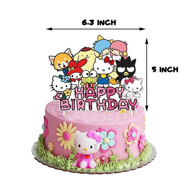Serie Hot Sanrio Hello Kitty Fiesta de cumpleaños Kulomi Cubiertos Plato Desechable Banner Topper Bandera Colgante Globos Set Cumpleaños