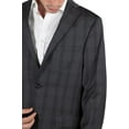thumbnail image 2 of Adam Baker by Prontomoda Men's Single Breasted Classic Fit 100% Luxury Lamb's Wool Blazer/Sport Coat - Charcoal Plaid - 36R, 2 of 3