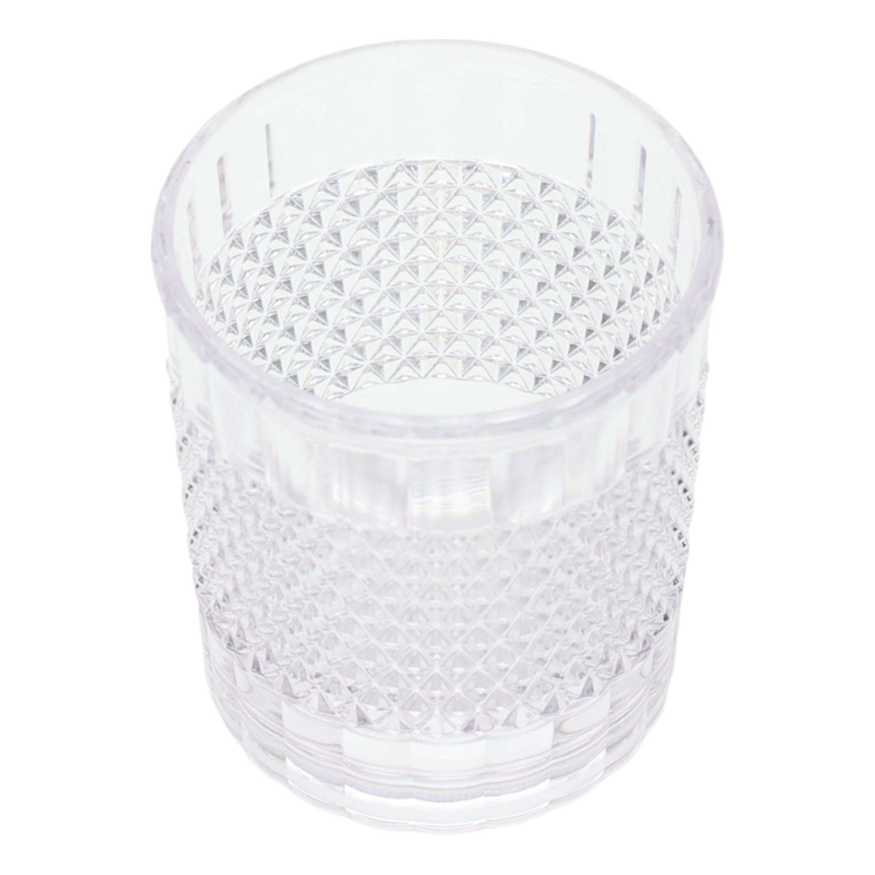 (6 pack) Mainstays 14-Ounce Short Acrylic Diamond Texture Tumbler, Clear