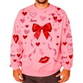thumbnail image 5 of Mifsaly Couples Matching Sweatshirts Mens Womens Cotton Valentine Sweatshirt Bow Heart Print Long Sleeve Shirts Girlfriend Gifts Loose Blouse Spring Unisex Everyday Outfits 2026, 5 of 9