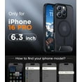 thumbnail image 7 of Magnetic Compatible with iPhone 16 Pro Case, [Built-in Invisible Kickstand][Compatible with MagSafe] [Military Grade Shockproof] Slim Translucent Matte Phone Case for iPhone 16 Pro 6.3" Purple, 7 of 7