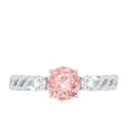 thumbnail image 5 of Rosec Jewels Designer IGI Certified Lab Grown Pink Diamond Engagement Ring 1 Ct - Fancy Pink Color and VS1 Clarity - Pink White Diamond Ring, 925 Sterling Silver, US 4.00, 5 of 9
