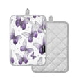 thumbnail image 2 of 2 Pack Pot Holders for Kitchen Heat Resistant Hot Pads Sets for Cooking Baking Lavender-colored Butterfly Pattern, 2 of 7