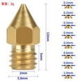 thumbnail image 3 of 3D Printer Nozzle Brass Extrude Head Mini Portable Brass Nozzle Firm Printer Thread, 0.4mm/1.75mm Workhe, 3 of 9