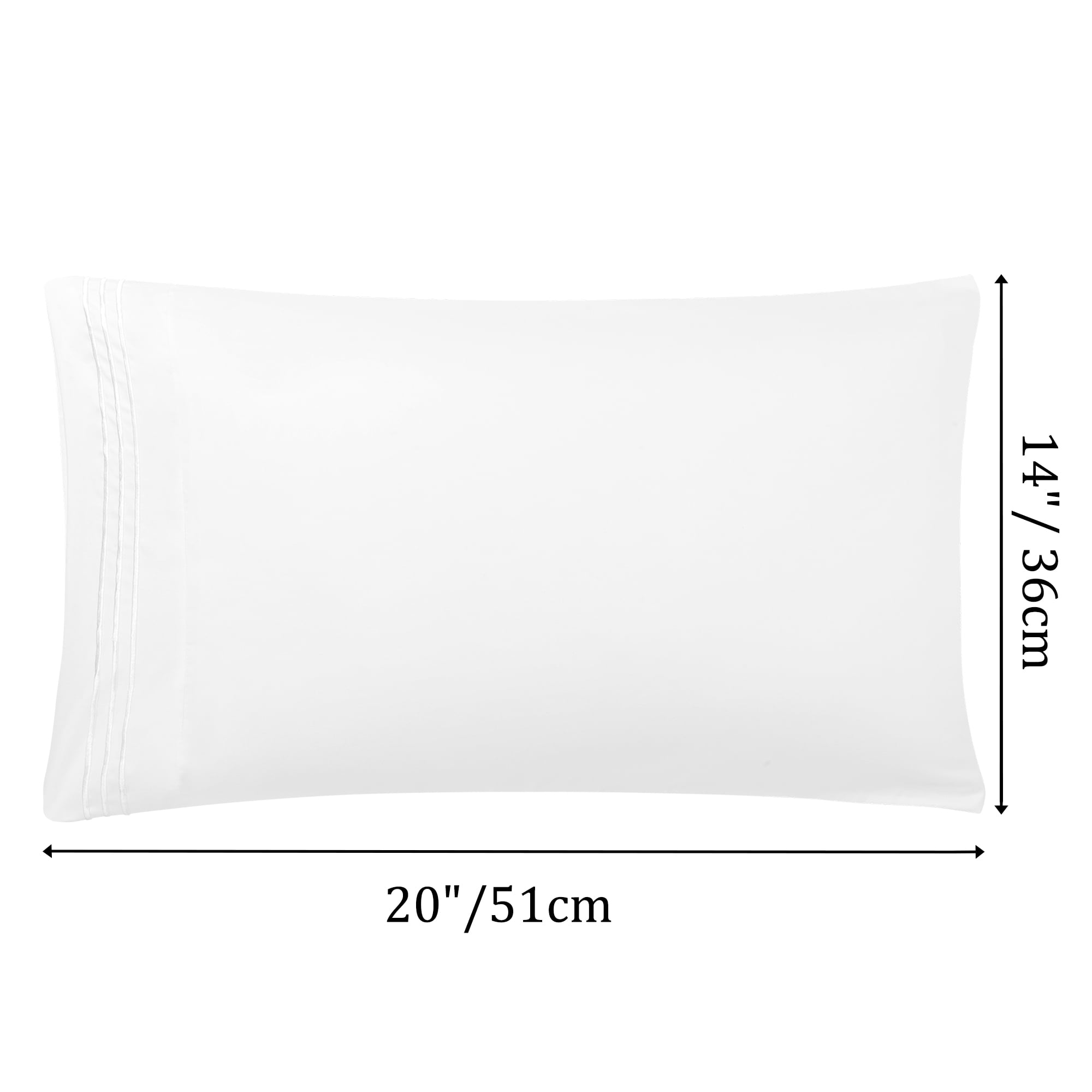 Unique Bargains Polyester Microfiber Soft With Zipper Pillowcases 2 Pcs White Euro