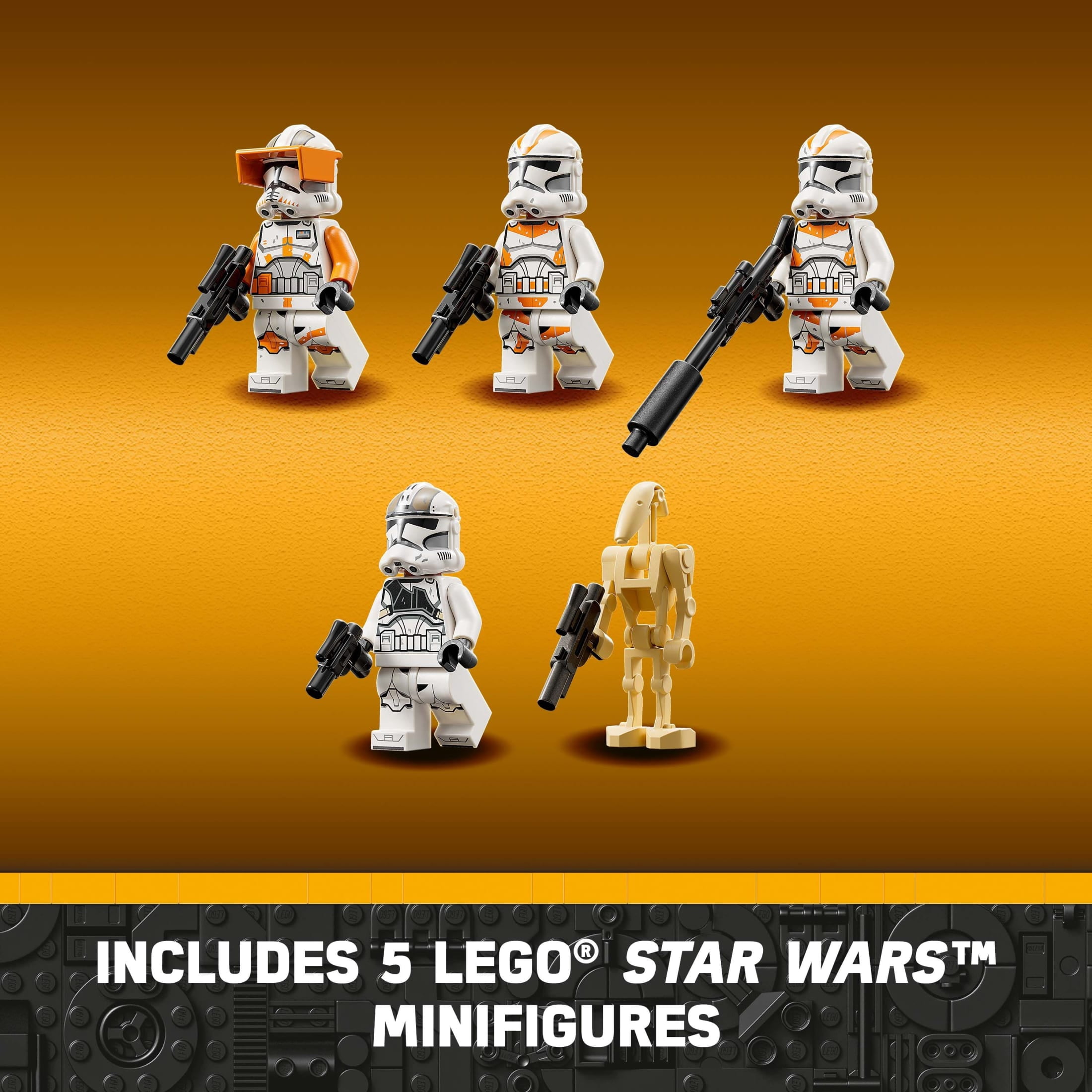 LEGO Star Wars AT-TE Walker 75337 Poseable Toy, Revenge of the Sith Set, Gift for Kids with 3 212th Clone Troopers, Dwarf Spider & Battle Droid Figures
