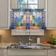 thumbnail image 2 of Yayeee Kitchen Curtains Tier Pair Light Filtering 27"x36" Rod Pocket Short Cafe Window Panel, Blue Window, 2 of 7