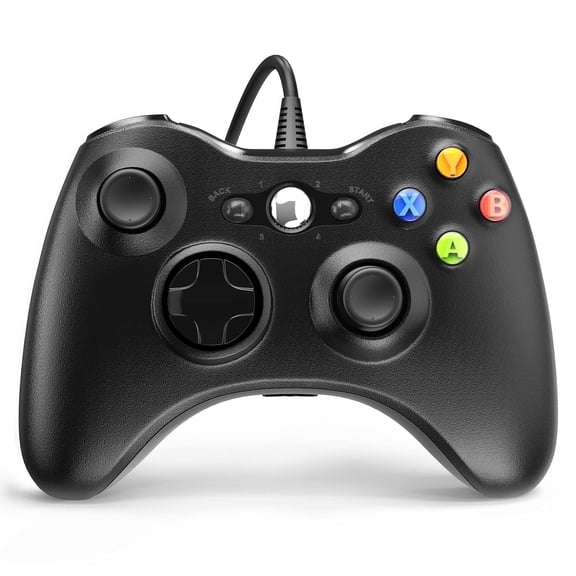 Wired Controller Compatible with X-box 360/360 Slim/ PC Windows 7/8/10/11,Black