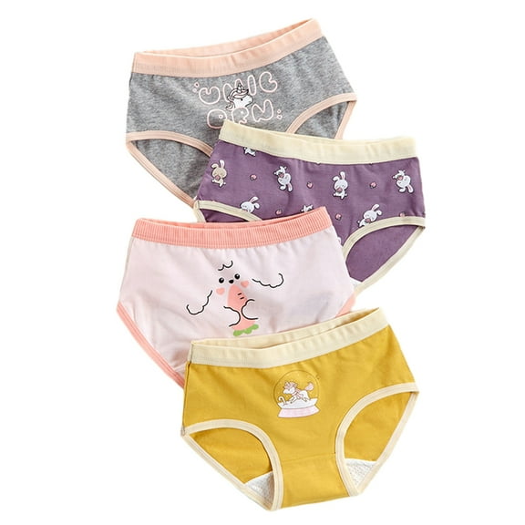 GYRATEDREAM Girl Underwear Toddler Panties Big Kids Undies Soft Cotton Basic Panty Briefs Pack of 4